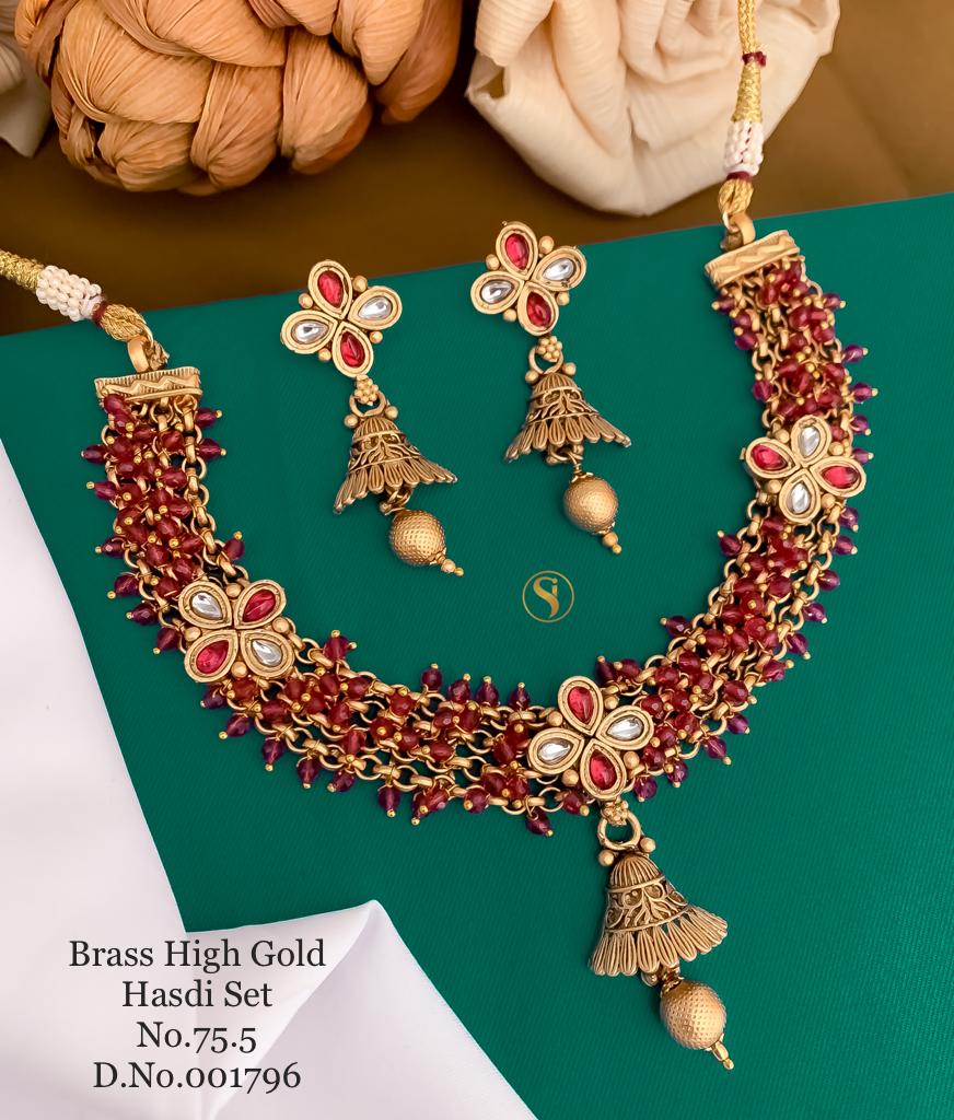 179 BH Designer Pearl Brass High Gold Hasadi Set Manufacturers
